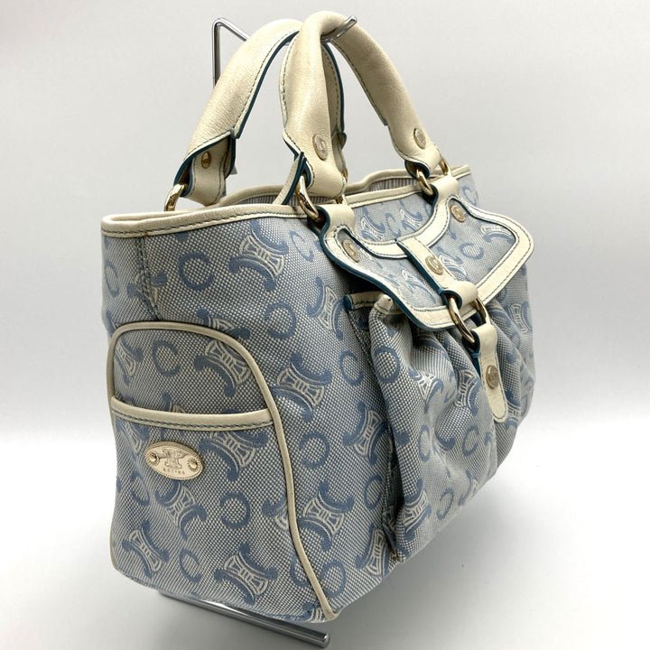 CELINE セリーヌ 
 SA 00/26 ハンドバッグ 
キャンバス/レザー  ブルー