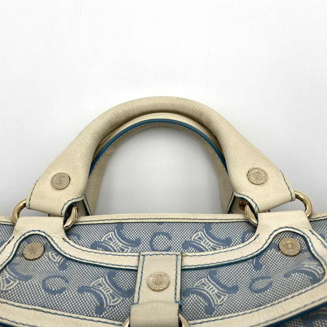CELINE セリーヌ 
 SA 00/26 ハンドバッグ 
キャンバス/レザー  ブルー