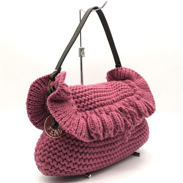 FENDI フェンディ 
 ショルダーバッグ 
ニット ピンク