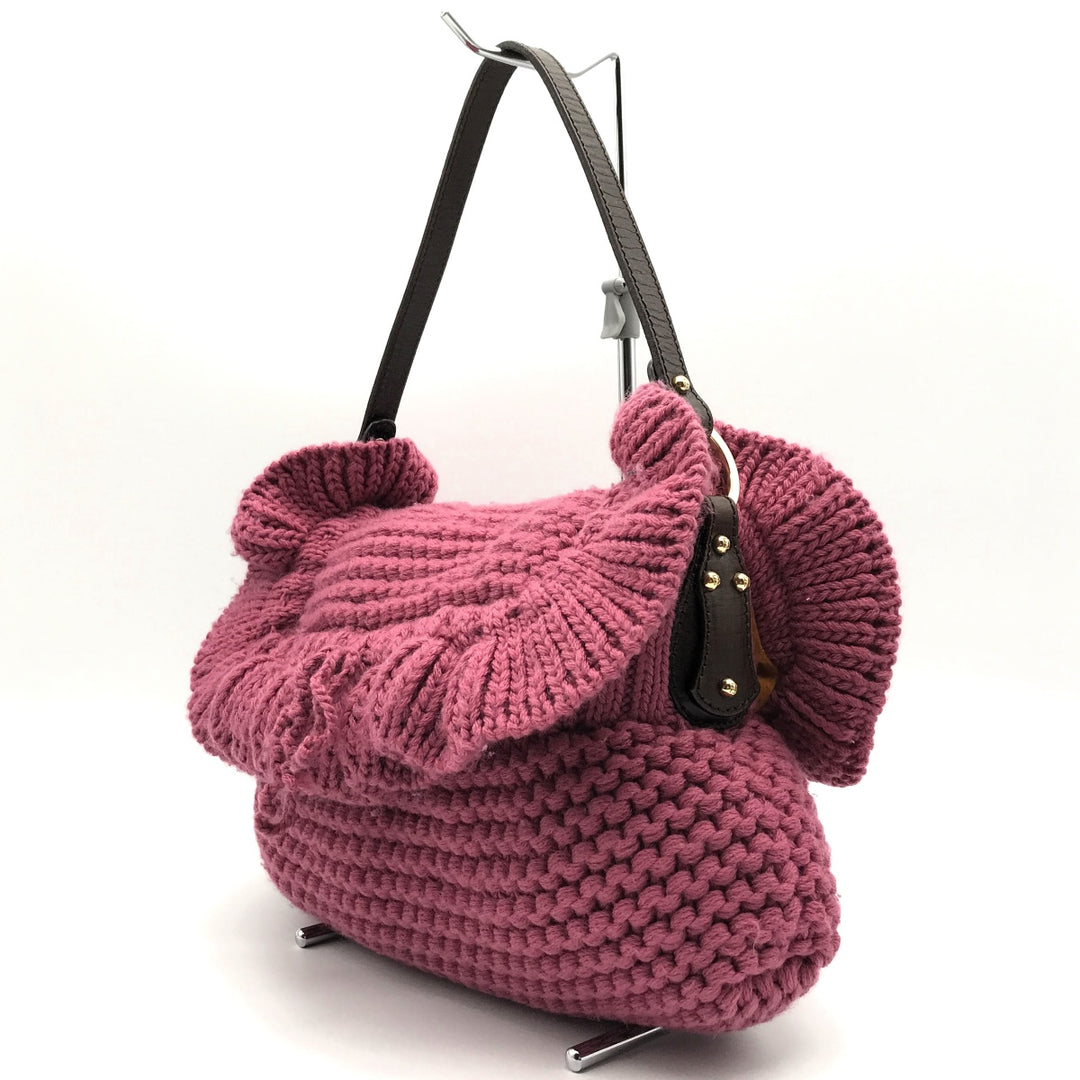 FENDI フェンディ 
 ショルダーバッグ 
ニット ピンク
