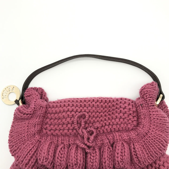 FENDI フェンディ 
 ショルダーバッグ 
ニット ピンク