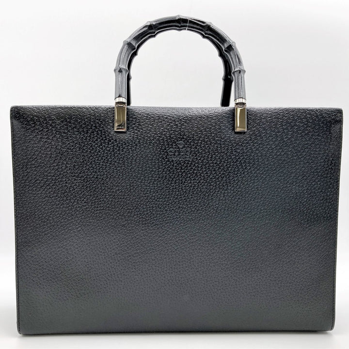 GUCCI グッチ 
 002・1034 トートバッグ 
ピッグスキン/バンブー  ブラック
