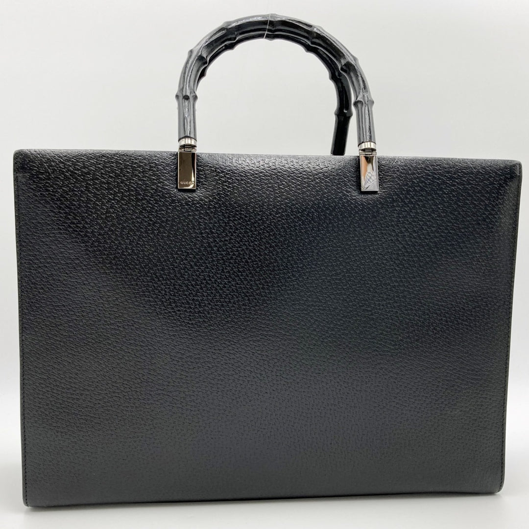 GUCCI グッチ 
 002・1034 トートバッグ 
ピッグスキン/バンブー  ブラック