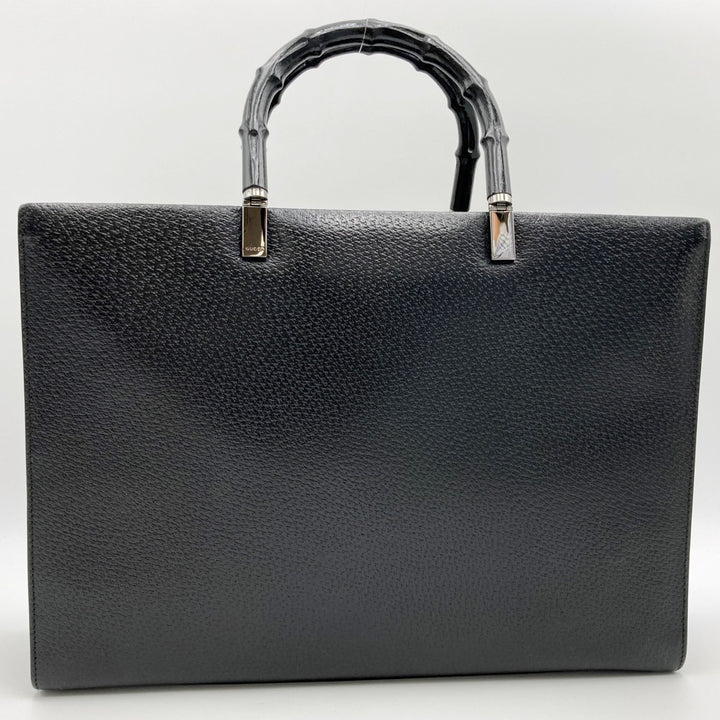 GUCCI グッチ 
 002・1034 トートバッグ 
ピッグスキン/バンブー  ブラック