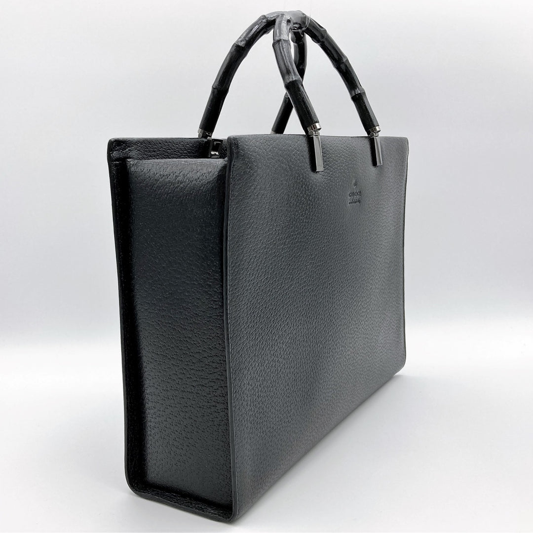 GUCCI グッチ 
 002・1034 トートバッグ 
ピッグスキン/バンブー  ブラック