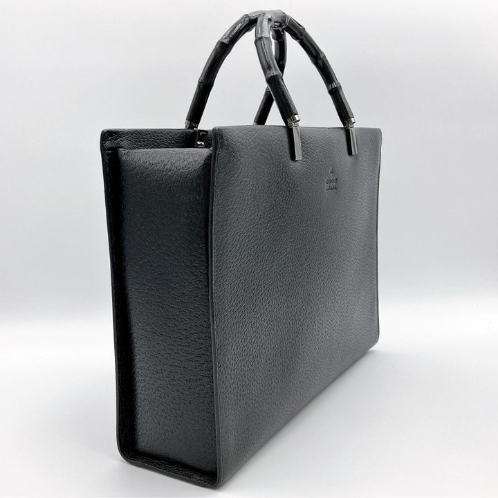 GUCCI グッチ 
 002・1034 トートバッグ 
ピッグスキン/バンブー  ブラック