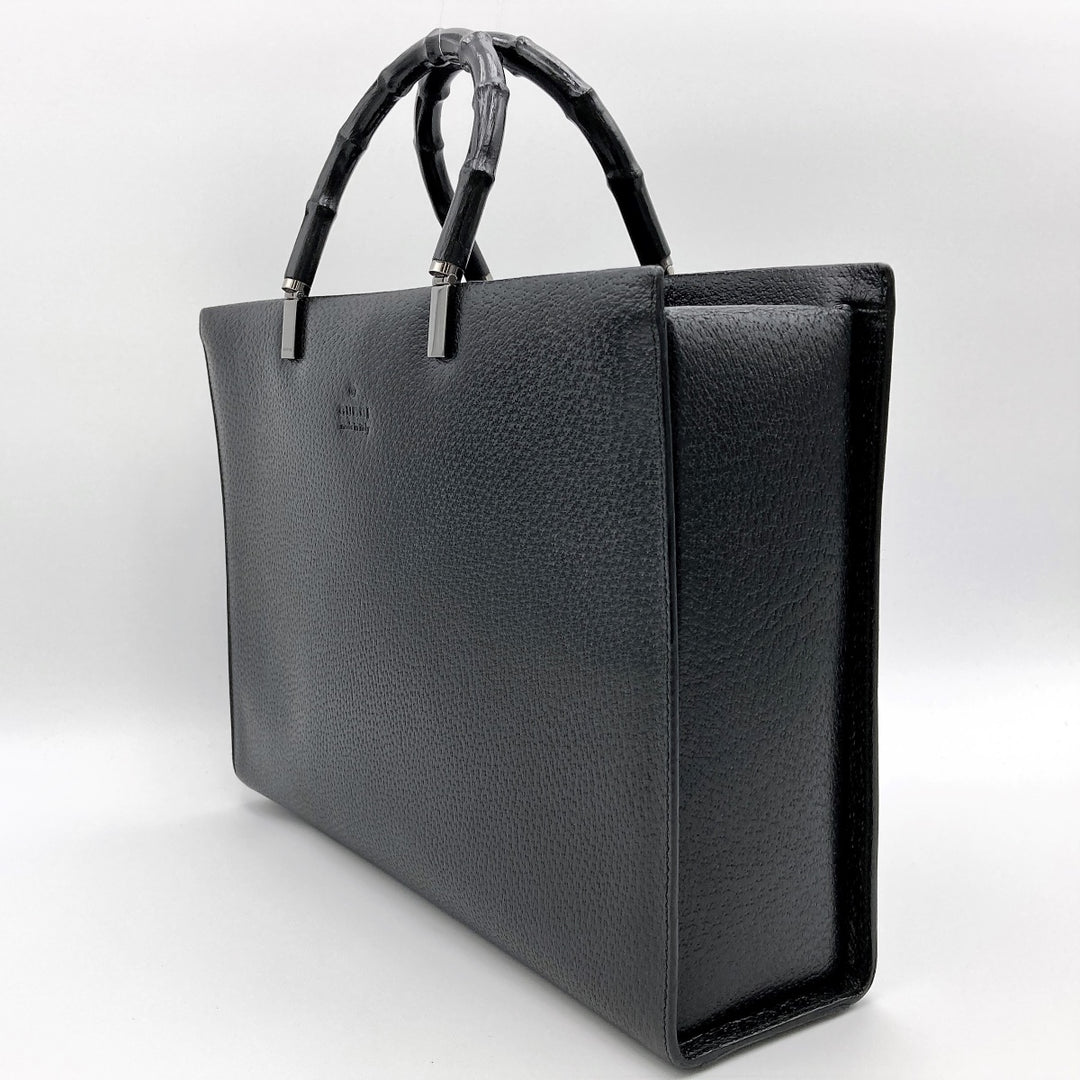 GUCCI グッチ 
 002・1034 トートバッグ 
ピッグスキン/バンブー  ブラック