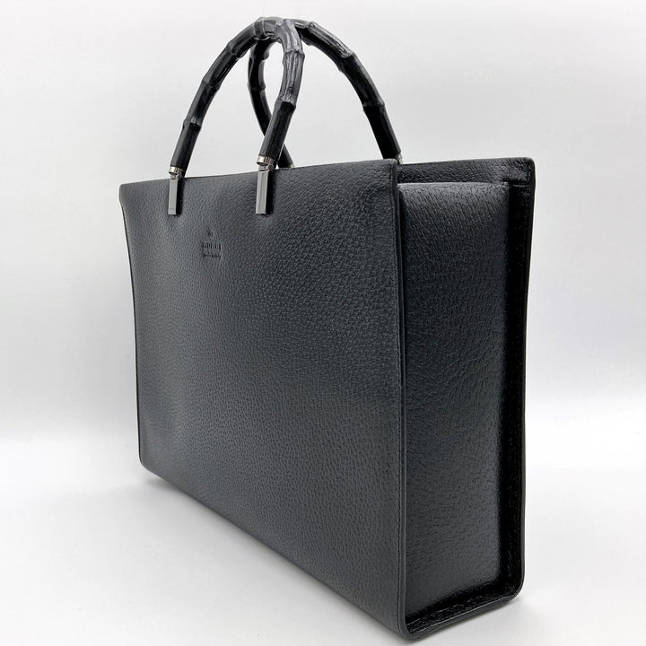 GUCCI グッチ 
 002・1034 トートバッグ 
ピッグスキン/バンブー  ブラック