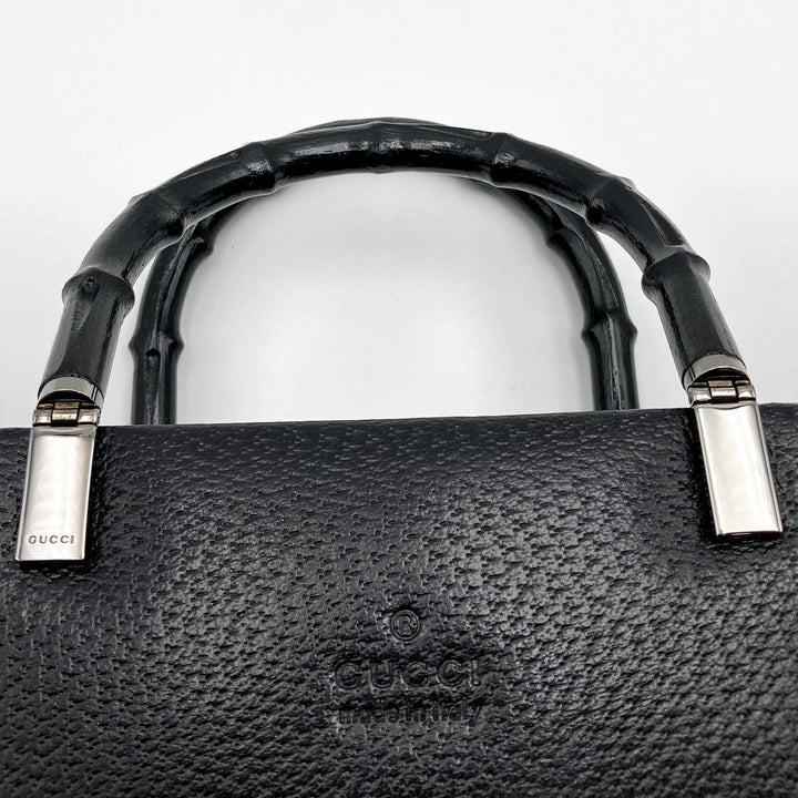 GUCCI グッチ 
 002・1034 トートバッグ 
ピッグスキン/バンブー  ブラック