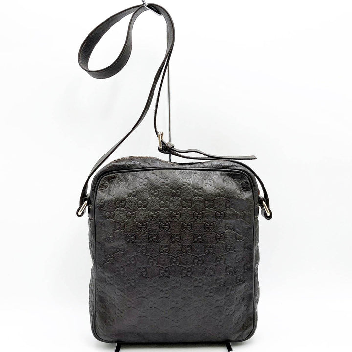 GUCCI グッチ 
 201448  ショルダーバッグ 
レザー ダークブラウン