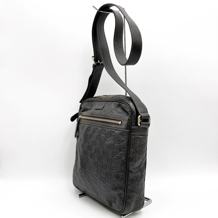 GUCCI グッチ 
 201448  ショルダーバッグ 
レザー ダークブラウン