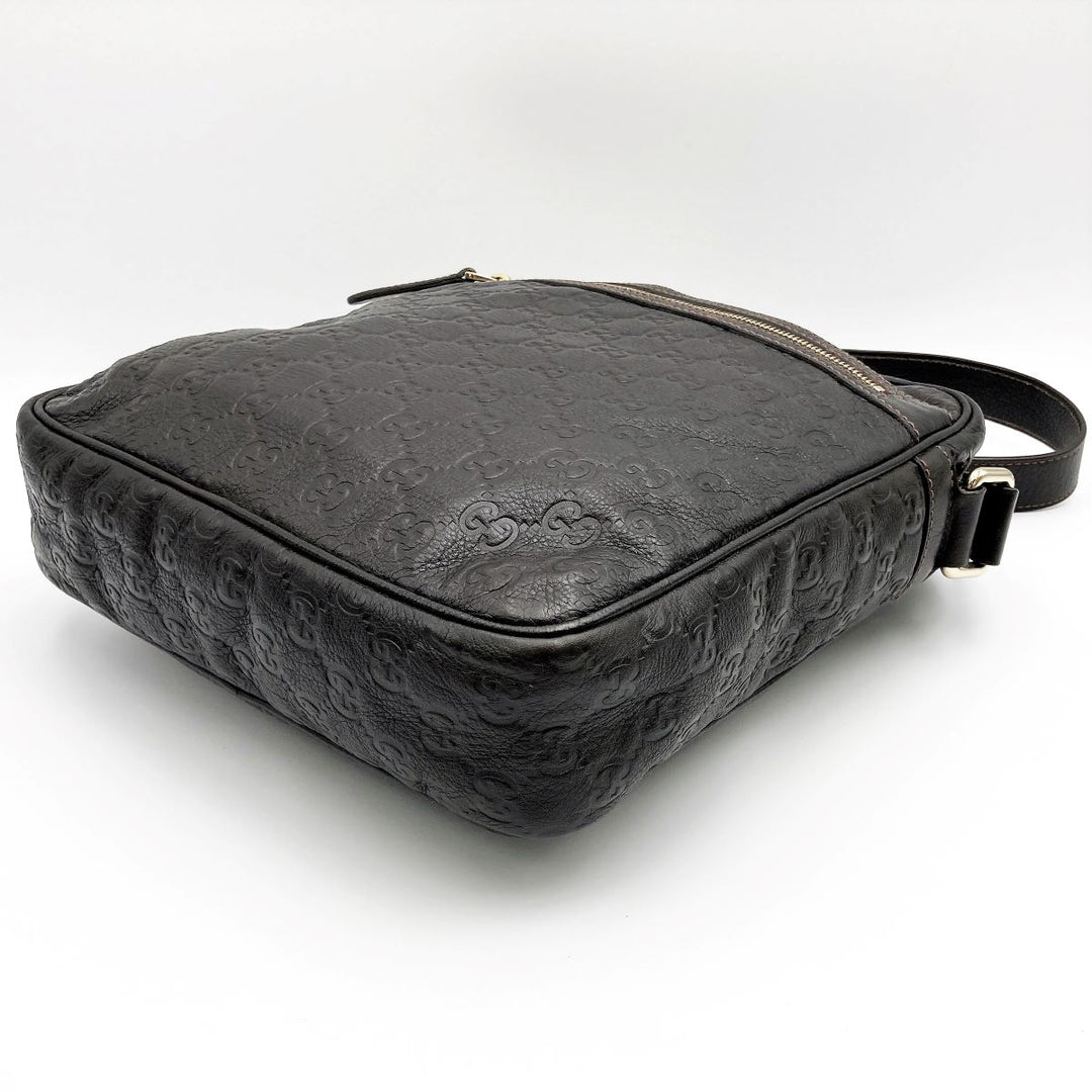 GUCCI グッチ 
 201448  ショルダーバッグ 
レザー ダークブラウン