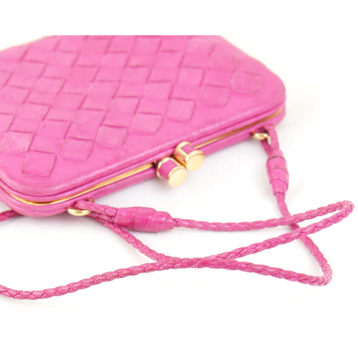 『USED』 
BOTTEGAVENETA ボッテガヴェネタ 
 財布 
レザー ピンク がま口 コインケース 小銭入れ