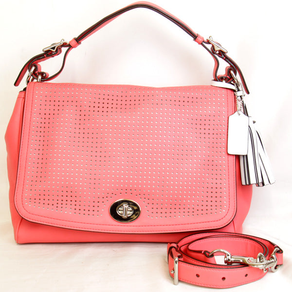 COACH コーチ 
 22386 ショルダーバッグ 
レザー ピンク×ホワイト