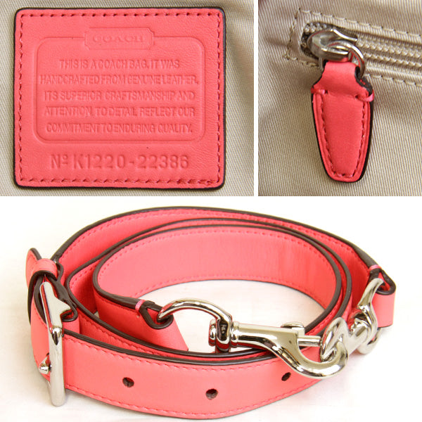 COACH コーチ 
 22386 ショルダーバッグ 
レザー ピンク×ホワイト