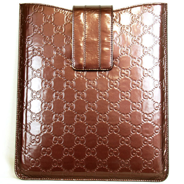 GUCCI グッチ 
 タブレットケース 256575 iPadケース 
シマ エナメル パープルブラウン系