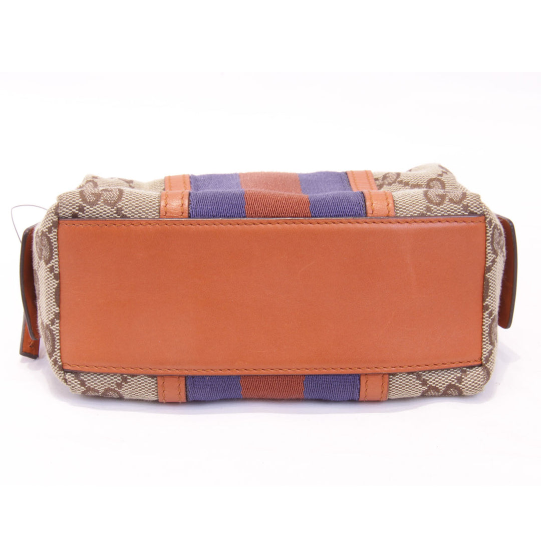 美品『USED』 
GUCCI グッチ 
 256639 ポーチ 
GGキャンバス/レザー  ベージュ×オレンジ