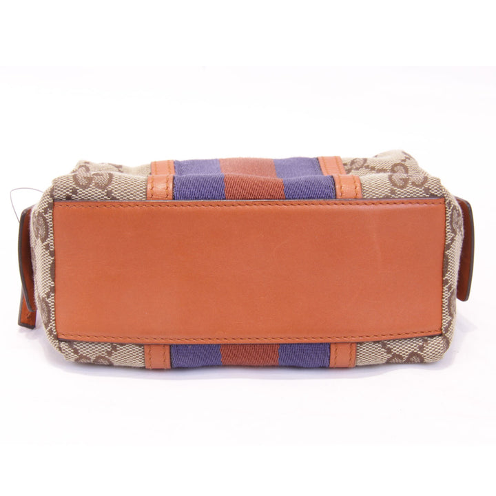 美品『USED』 
GUCCI グッチ 
 256639 ポーチ 
GGキャンバス/レザー  ベージュ×オレンジ
