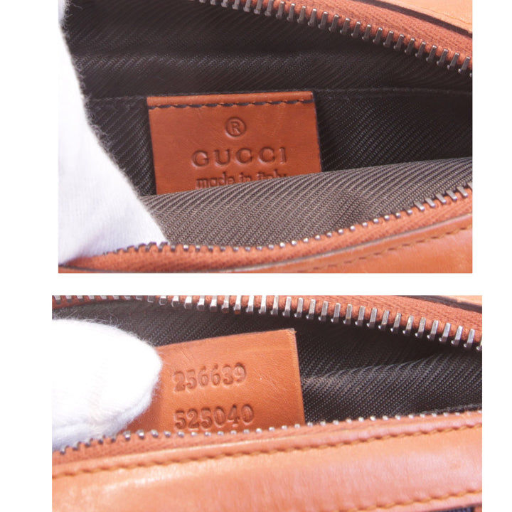 美品『USED』 
GUCCI グッチ 
 256639 ポーチ 
GGキャンバス/レザー  ベージュ×オレンジ