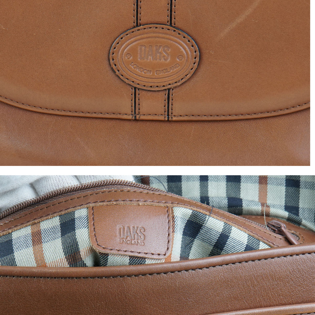 DAKS ダックス 
 ショルダーバッグ 
レザー ブラウン