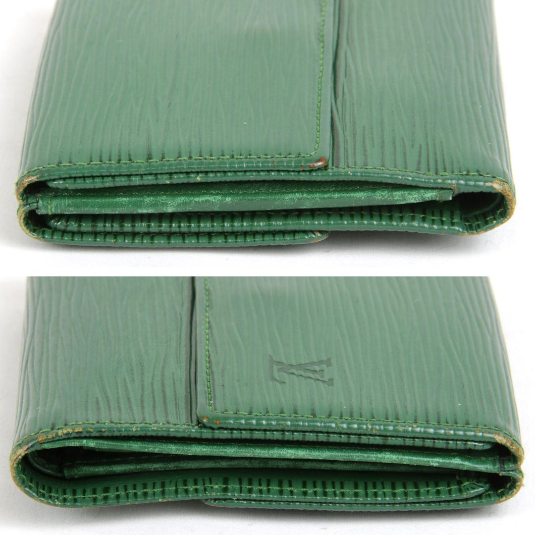 『USED』 
LOUIS VUITTON ルイ・ヴィトン 
 ポルトモネビエカルトクレディ M63484 二つ折り財布 
エピレザー グリーン Wホック
