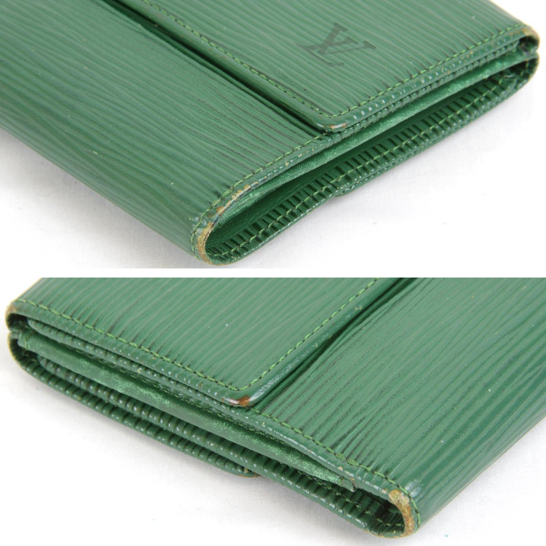 『USED』 
LOUIS VUITTON ルイ・ヴィトン 
 ポルトモネビエカルトクレディ M63484 二つ折り財布 
エピレザー グリーン Wホック
